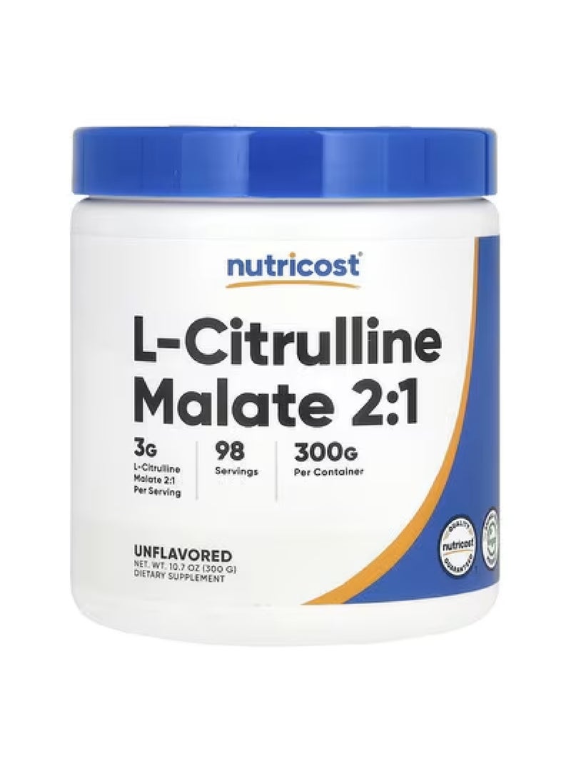 L-Citrulline Malate 2:1, Unflavored, 10.7 oz (300 g)