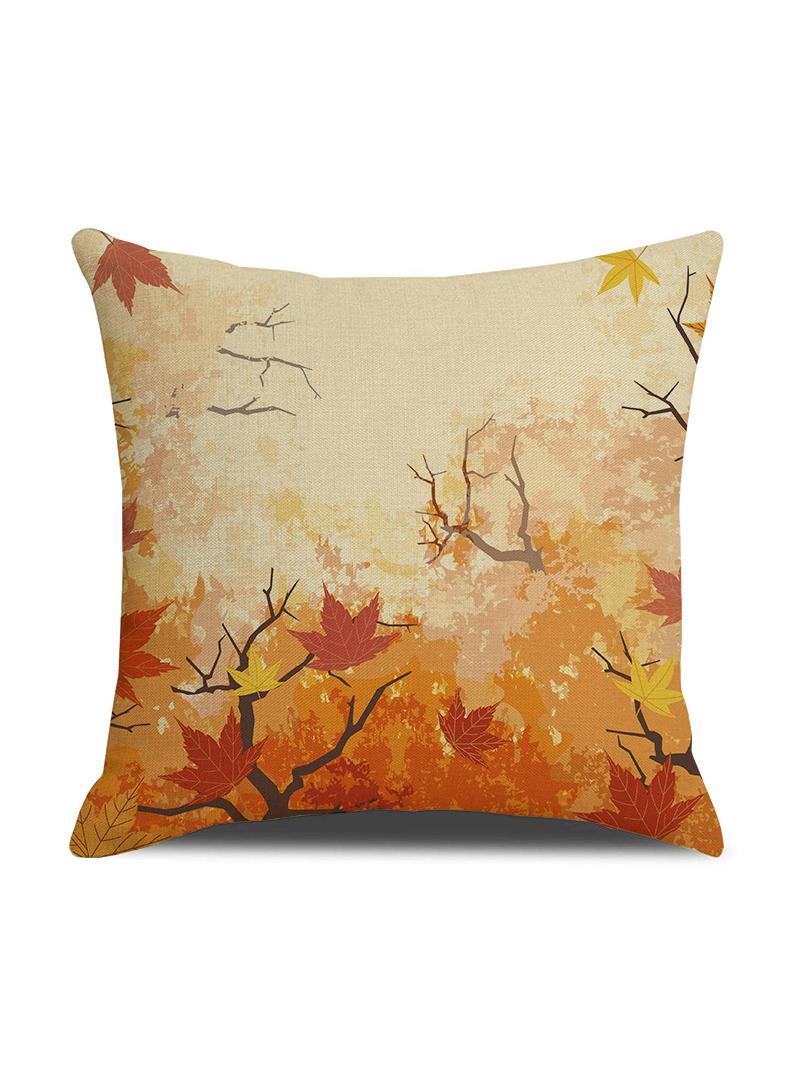 Bluejw 45*45cm Decorative Soft Maple Leaf Printed Pillowcase 2 Piece Set - Image 3