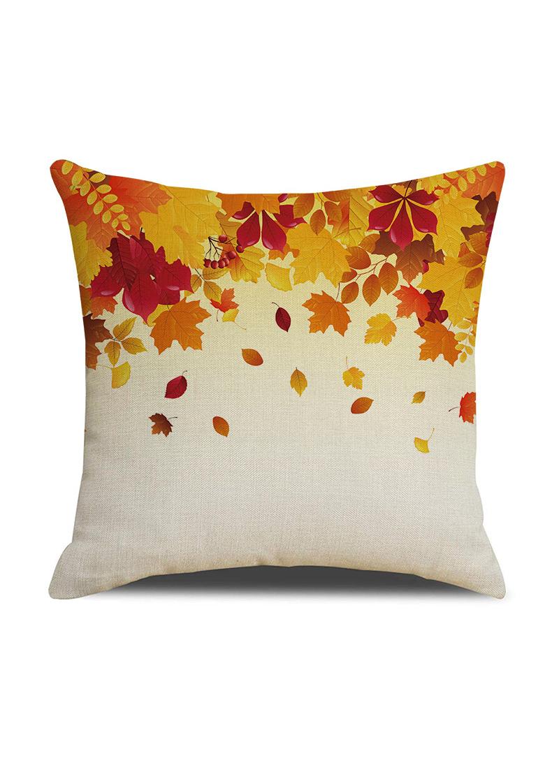 Bluejw 45*45cm Decorative Soft Maple Leaf Printed Pillowcase 2 Piece Set - Image 4