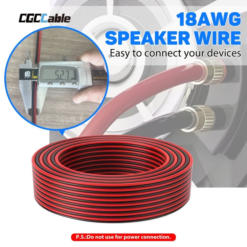 1 Roll 18AWG 100 Feet Low Voltage Wire Red Black Bicolor Speaker Cable CCA TCCA Material For Home Theater Stereo Automotive LED Lights Remote Control - Image 1