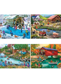 Bits and Pieces Bits and Pieces - 4-in-1 Multi-Pack - 300 Piece Jigsaw Puzzles for Adults-Each Measures 16" x 20" (46cm x 61cm)-River Escapades by Artist Mary Thompson  - Image 2