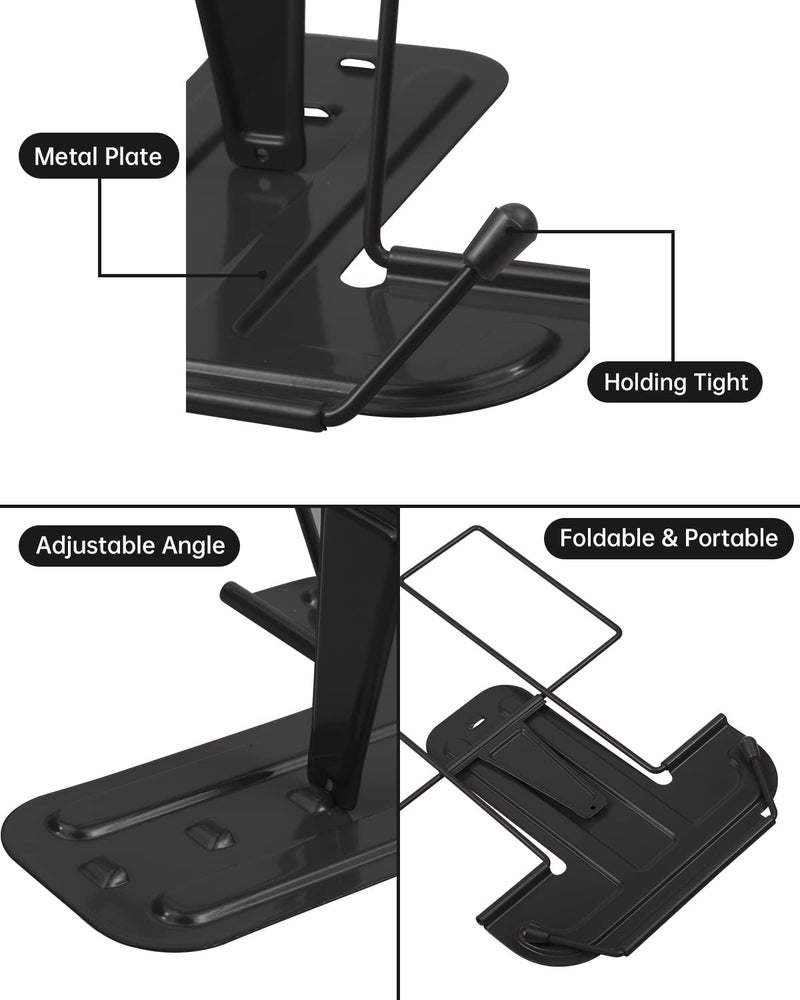 Honagu Book Stand for Reading, Adjustable Reading Rest Book Holder, Documents Holder, Sturdy Typing Stand for Recipes Textbooks Tablet Music Books (Black) - Image 3