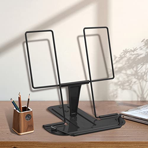 Honagu Book Stand for Reading, Adjustable Reading Rest Book Holder, Documents Holder, Sturdy Typing Stand for Recipes Textbooks Tablet Music Books (Black) - Image 1