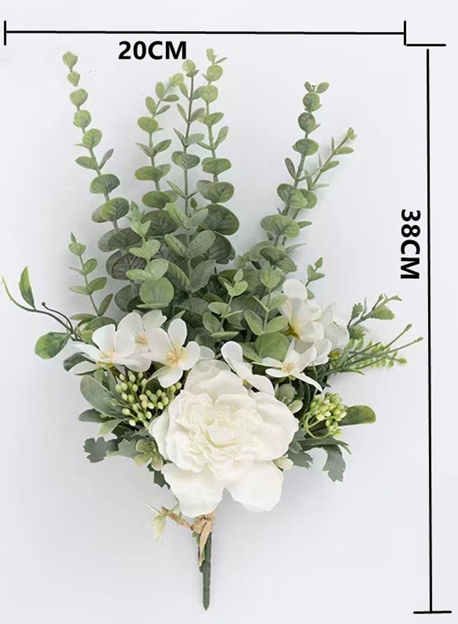 Kutis 1-Bouquet of Home Decoration Artificial Flowers Party Wedding Decoration Flowers White/Green 20 x 38 Centimetre - Image 5