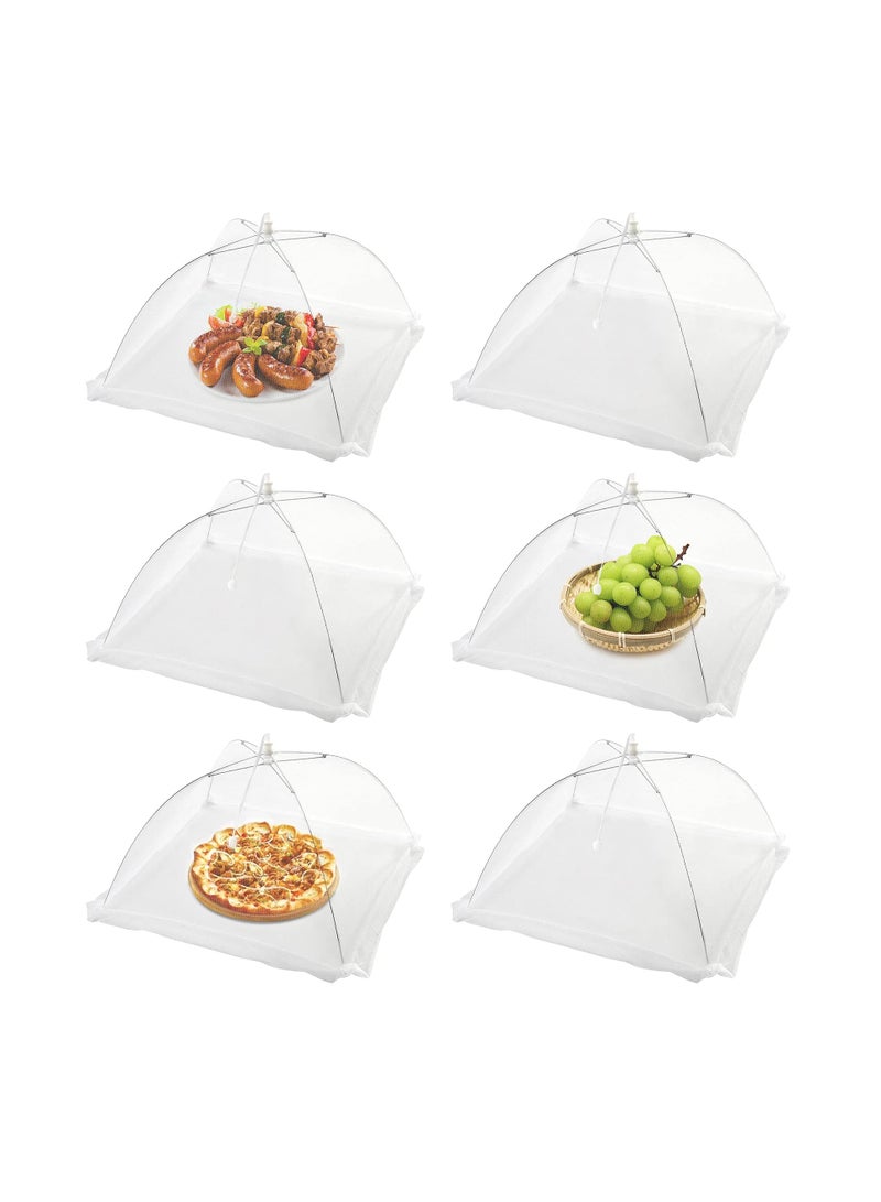 6 Pack Food Domes, Food Covers Mesh Pop Up Nets for Parties Picnics, Mesh Food Cover Tent Umbrella, Reusable and Collapsible - Image 1