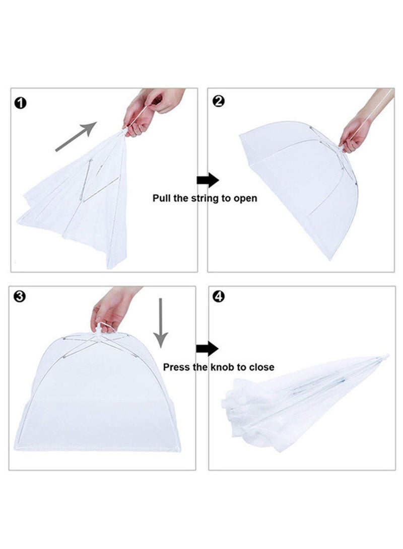 6 Pack Food Domes, Food Covers Mesh Pop Up Nets for Parties Picnics, Mesh Food Cover Tent Umbrella, Reusable and Collapsible - Image 3