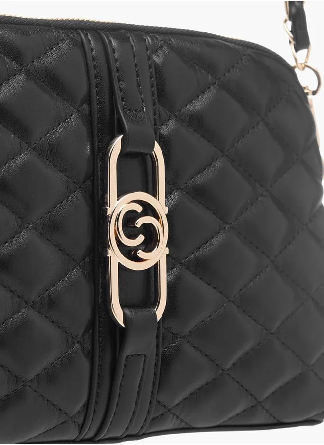 Celeste Womens Quilted Crossbody Bag With Zip Closure And Detachable Strap