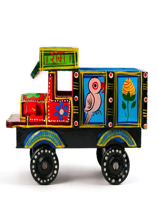 Toolart Wooden Handmade Multi Color Truck Vehicle for Kids Colorful Push and Pull Toys Color May Vary (H: 6.5 x L: 5 x W: 3.5 Inch) - Image 2