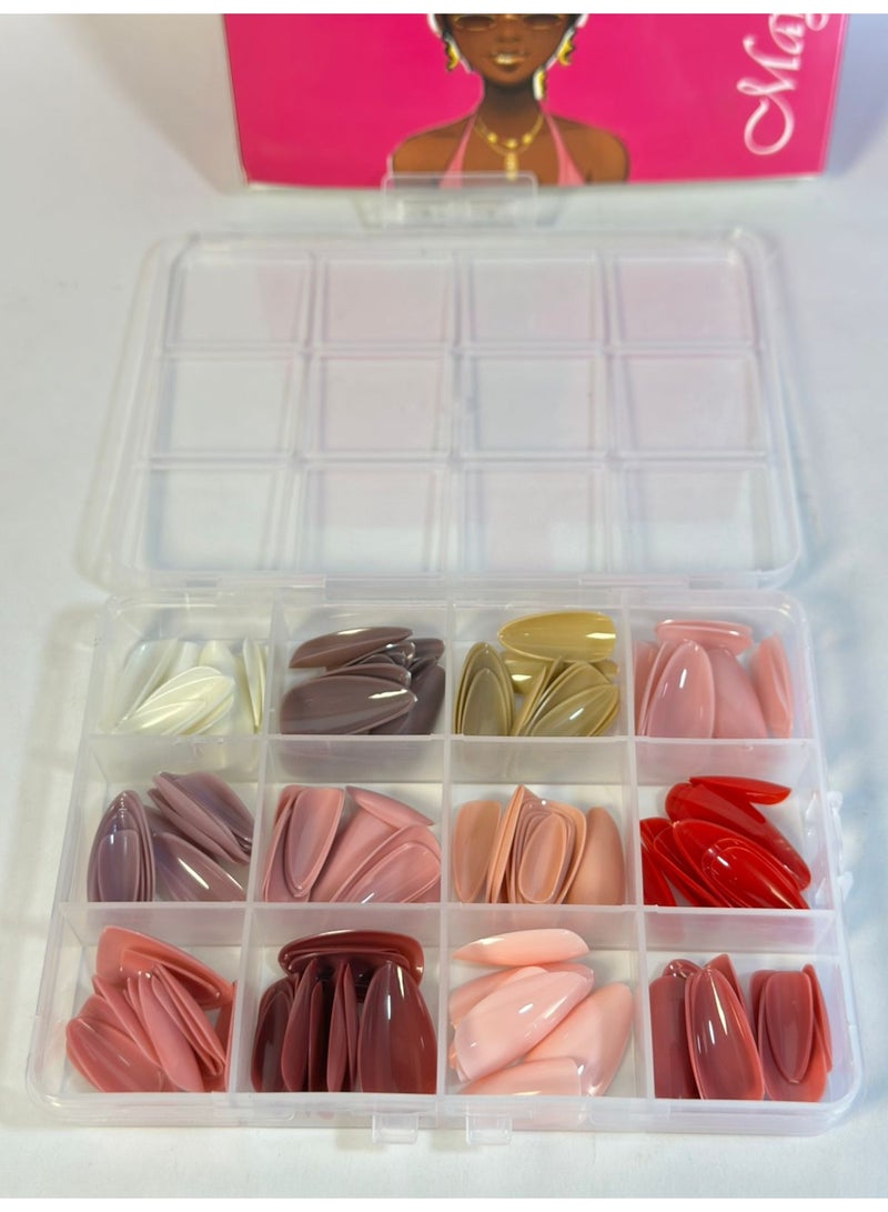 مجموعة أظافر طويلة - 144 قطعة 12 لونًا متنوعًا - Image 2