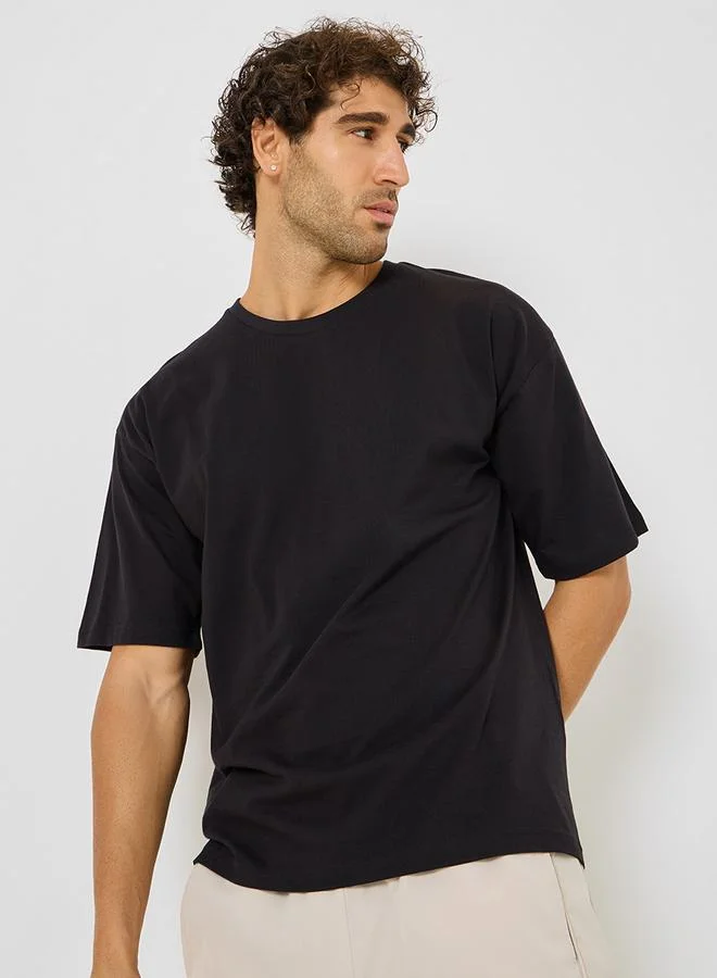 Styli Back Teddy Graphic Print Oversize T-shirt