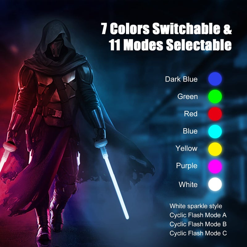 Relohas Extension Grips Accessories for Oculus Quest 2, VR Game Accessories for Meta Quest 2, RGB Lightsaber for Beat Saber, Suitable for Supernatural, Blade & Sorcery, Fruit Ninja - Image 3