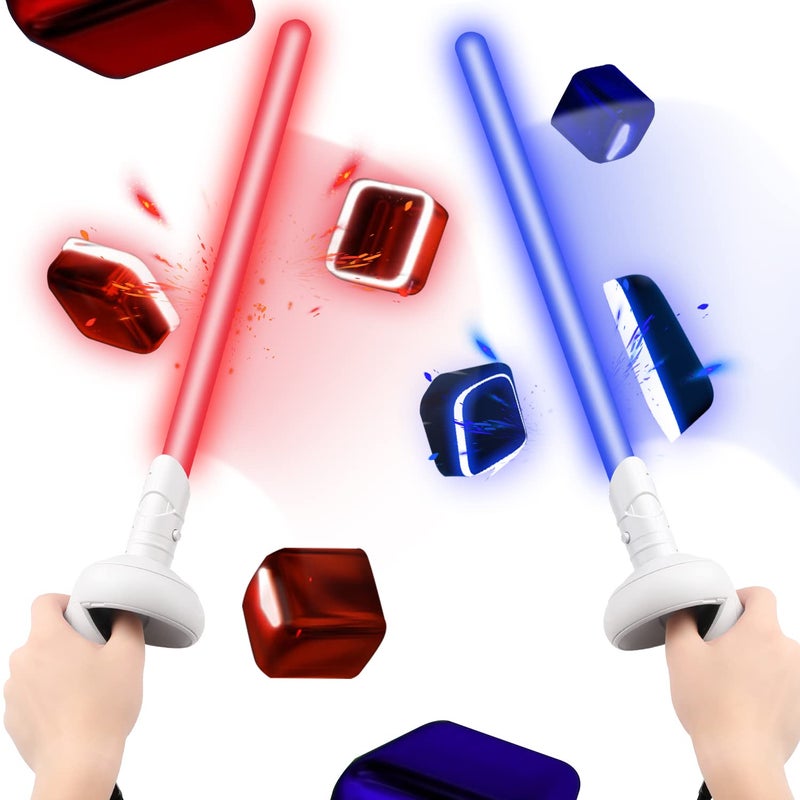 Relohas Extension Grips Accessories for Oculus Quest 2, VR Game Accessories for Meta Quest 2, RGB Lightsaber for Beat Saber, Suitable for Supernatural, Blade & Sorcery, Fruit Ninja - Image 1