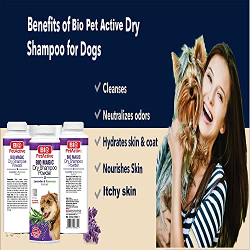 Bio PetActive Bio Magic Dry Shampoo Powder with Lavender and Rosemary for Dogs | Cleansing and Moisturizing Perfume and Talc Free Suitable for Sensitive Skin - 5.29 oz - Image 4