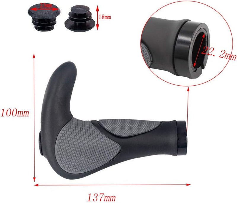 Eyech زوج واحد من مقابض دراجات هوائية ناعمة مضادة للانزلاق مع مقبض OX Horn ومفتاح - Image 2