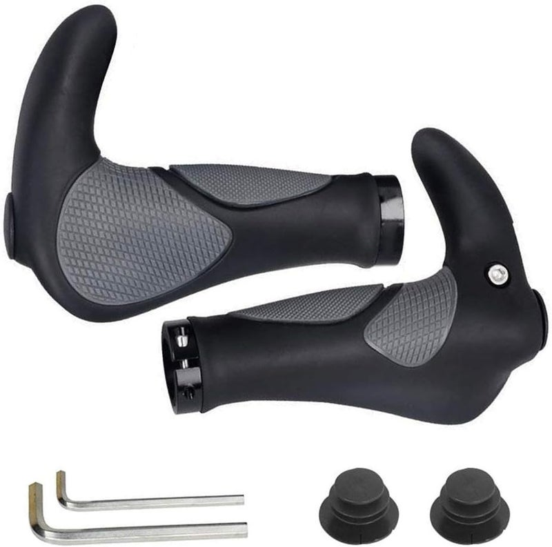 Eyech زوج واحد من مقابض دراجات هوائية ناعمة مضادة للانزلاق مع مقبض OX Horn ومفتاح - Image 3