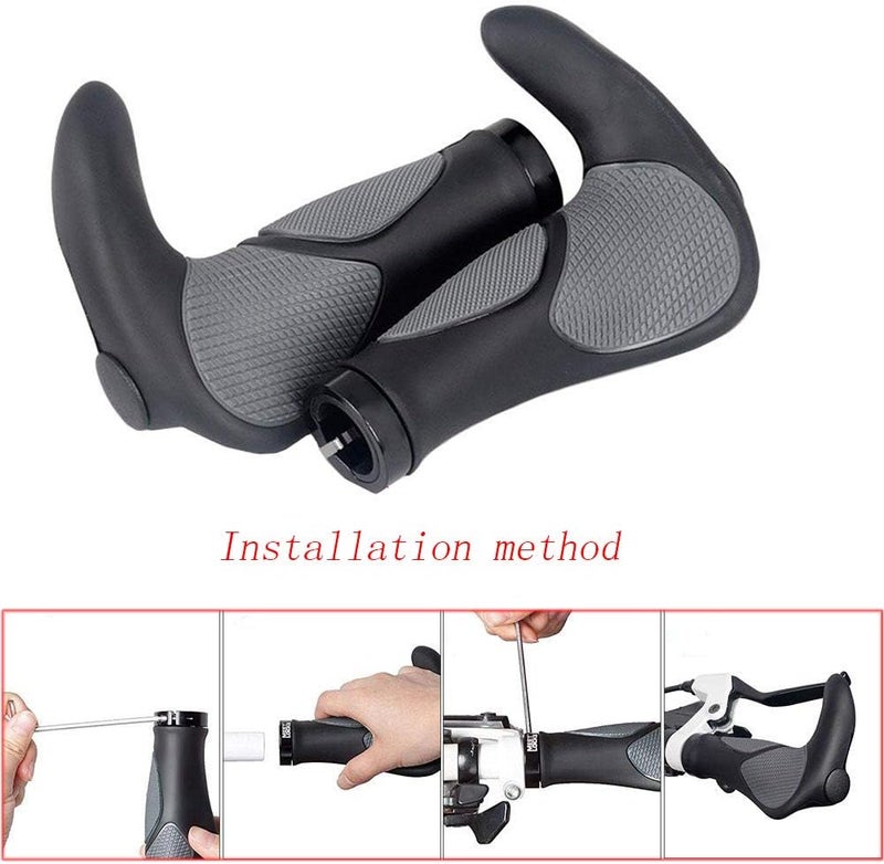 Eyech زوج واحد من مقابض دراجات هوائية ناعمة مضادة للانزلاق مع مقبض OX Horn ومفتاح - Image 5