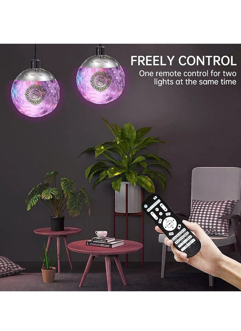 Pendant moon lamp, quran speaker,hight-quality sound,remote control,colorful dimming,fast surah select,muslim islamic home decorate,starry sky  - Image 3