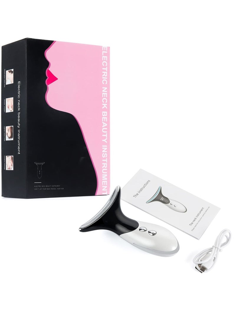 Y&D Face Massager with LED Therapy Heating Chin Lift Devices V Shaped Firming EMS Vibration Facial for Anti Aging Wrinkle Lifting and Tighten 3 Modes Massage Toning  - Image 5