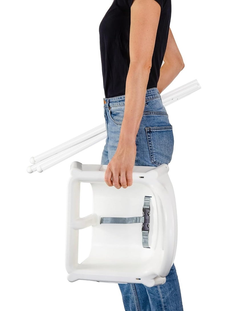 Happy Kiddo Baby High Chair with Tray and Safety Harness, White - Image 4