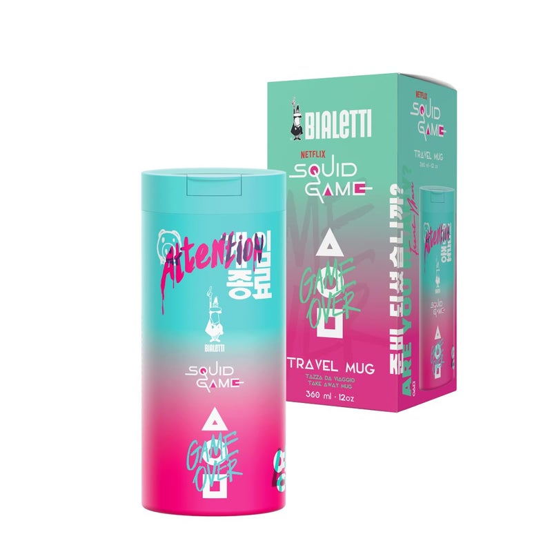 Bialetti Squid Game Travel Tumbler DoubleWall Stainless Steel Thermal Insulated 8 Hours Cold4 Hours Hot Perfect for Travel and Daily Use 12 oz 360 ml