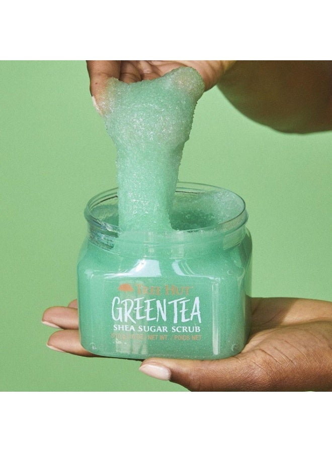 Tree Hut Shea Sugar Scrub, Green Tea, 510g | Exfoliating Body Scrub with Shea Butter, Natural Oils & Fine Sugar | Deep Cleansing, Nourishing & Skin Softening Formula - Image 2