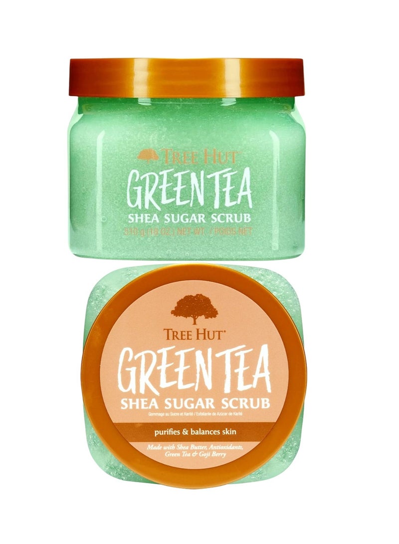Tree Hut Shea Sugar Scrub, Green Tea, 510g | Exfoliating Body Scrub with Shea Butter, Natural Oils & Fine Sugar | Deep Cleansing, Nourishing & Skin Softening Formula - Image 4