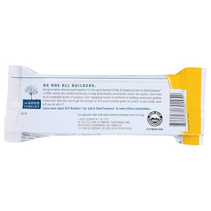 Clif Bar CLIF BUILDERS - Protein Bars - Vanilla Almond Flavor - 20g Protein (2.4 Ounce) (Now Gluten Free) - Image 2