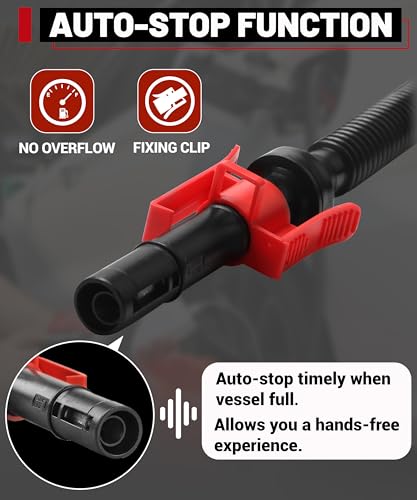 FUELIO Fuel Transfer Pump Battery Powered Gas Pump For 5 Gallon Gas Can Automatict Shutoff Nozzle 42 IN Long Hose 3 Adapters for 4 Size Gasoline Tank - Image 3