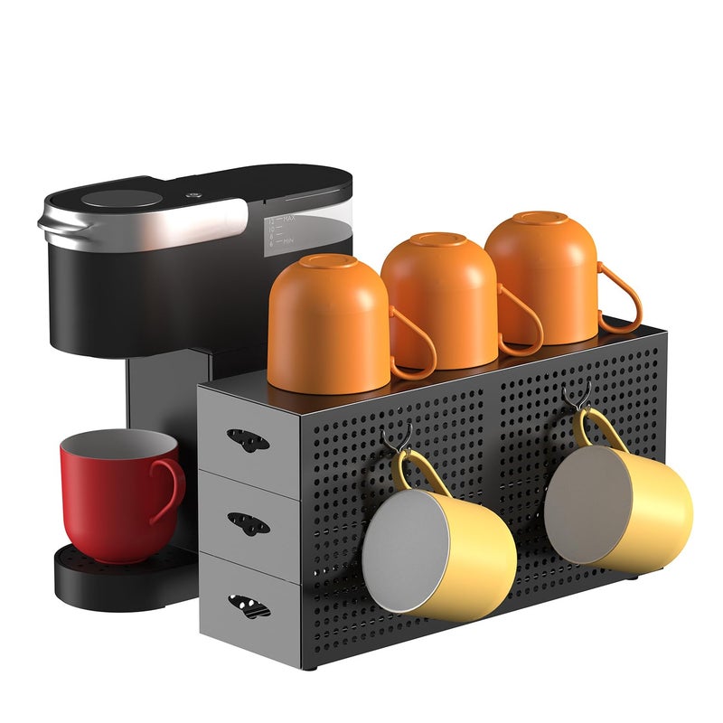 SICHEER Coffee Pod Drawer Holder, 42 Pods Large Capacity, 3 Tier Holder for K Cup Pods, Coffee Pod Organizer for Countertop, Storage Rack for K Cup Pods, Space Saving, (Only Pod Drawer and 2 Hooks) - Image 1