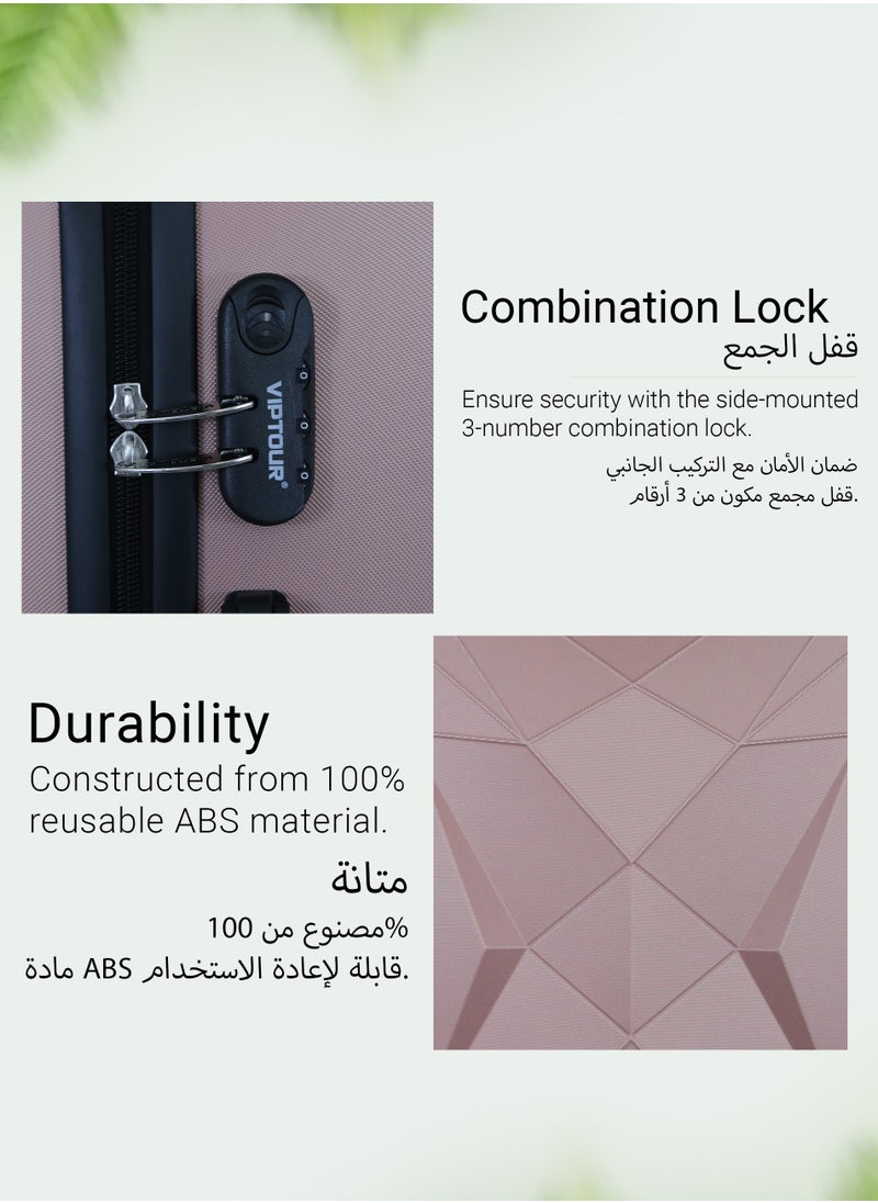 VIPTOUR - Luggage Set 3Pcs ABS Trolley Bag Set With Number Lockable System - Image 1