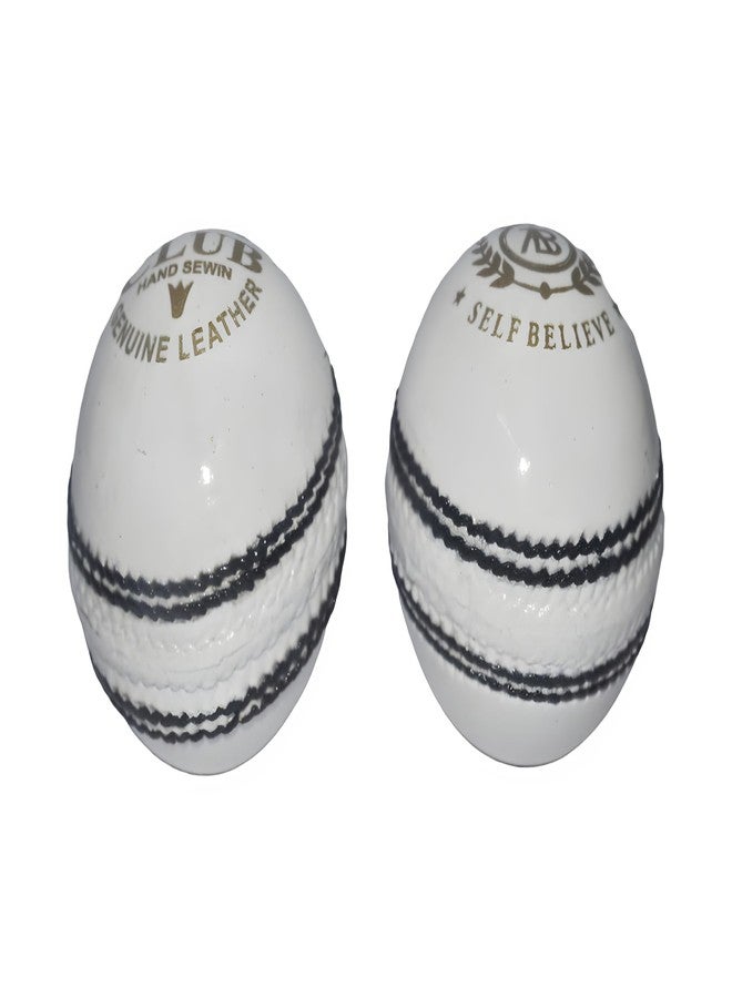 SELF BELIEVE Club White Leather Cricket Ball, Hand-Sewn, Genuine Leather, Pack of 2 - Image 4
