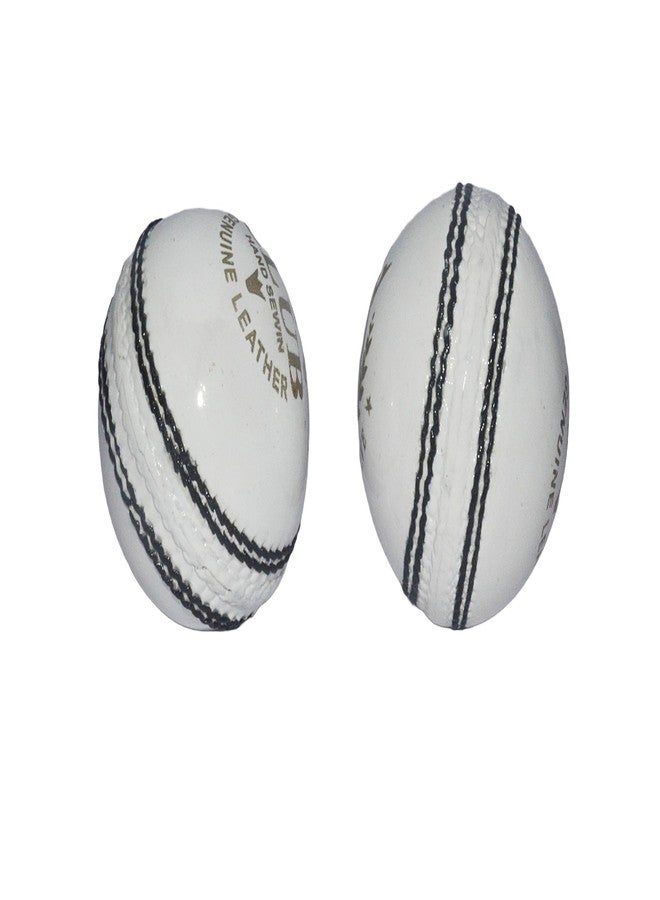 SELF BELIEVE Club White Leather Cricket Ball, Hand-Sewn, Genuine Leather, Pack of 2 - Image 3