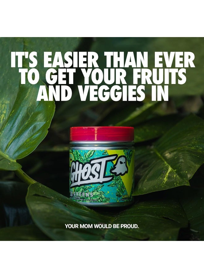 GHOST Greens Superfood Powder- 30 Servings - 19 Super Greens & Reds, Fruits, Vegetables, Spirulina, & Chlorella, Prebiotics, 10 Billion CFU Probiotic & Digestive Enzymes (30 srv, Guava Berry) - Image 2