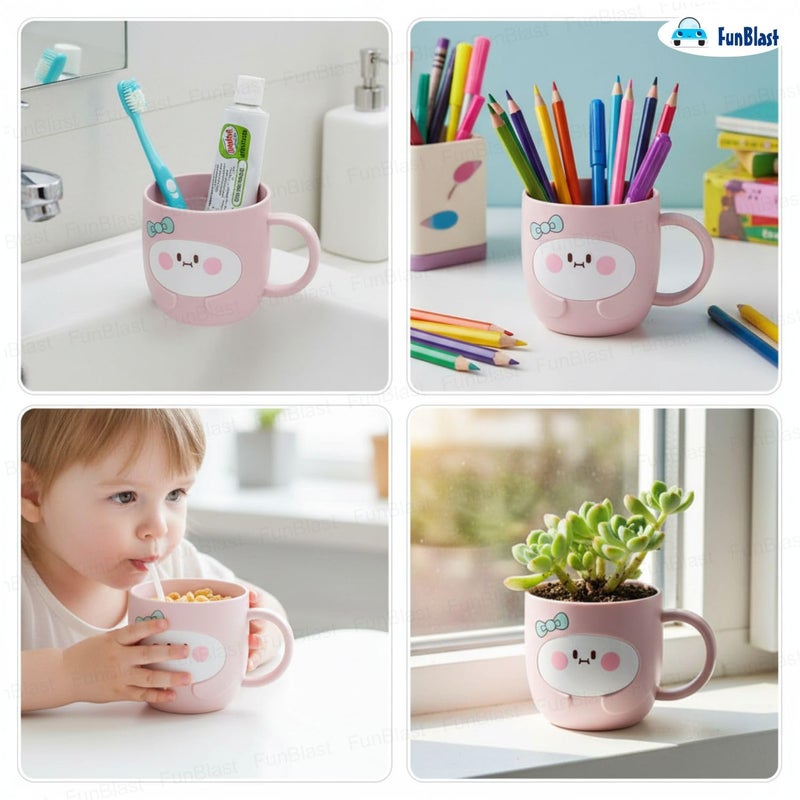 FunBlast Milk Mug for Kids – 350 Ml; Unbreakable Mug for Kids, Milk Mugs for Kids Unbreakable - Milk Drinking Cup for Kids (Pink4) - Image 5