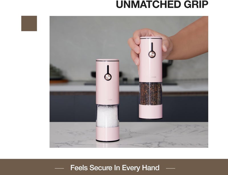GORMODE Electric Pepper Grinder and Salt Mill Set - Large Capacity USB Rechargeable Automatic Grinder with Dual LED Lights, One-Handed Operation & Slide Cover - Brushed Stainless Steel - Image 4