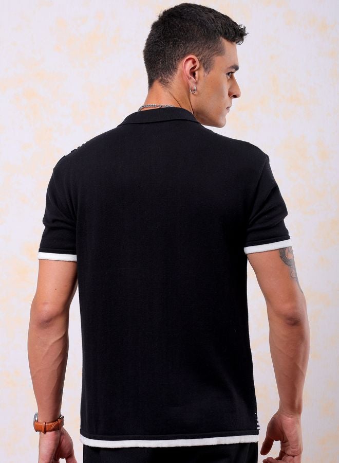 The Indian Garage Co Men Relaxed Fit Striped Half Sleeves Cuban Collar Resort Wear Shirt - Image 2