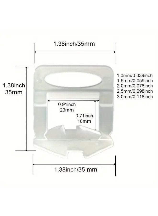 Professional Tile Leveling System Kit 600pcs White 2.0mm Spacers for Ceramic Stone Installation - Image 4