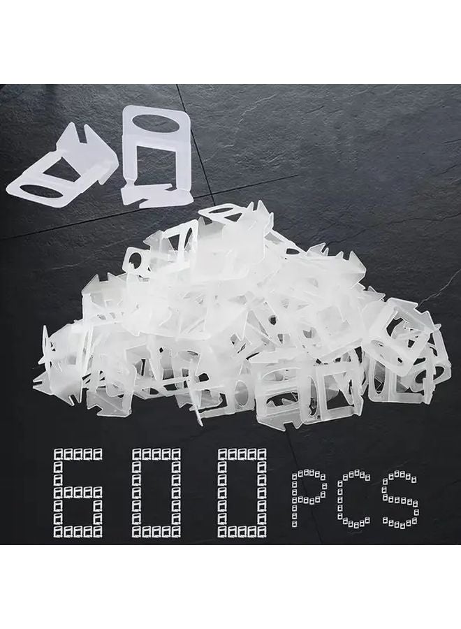 Professional Tile Leveling System Kit 600pcs White 2.0mm Spacers for Ceramic Stone Installation - Image 2