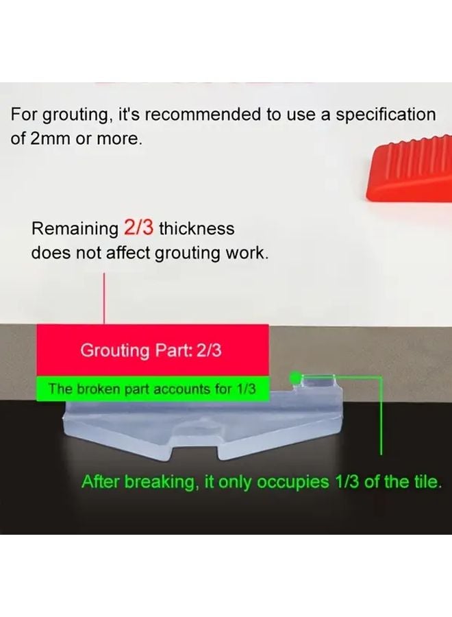 Professional Tile Leveling System Kit 600pcs White 2.0mm Spacers for Ceramic Stone Installation - Image 5