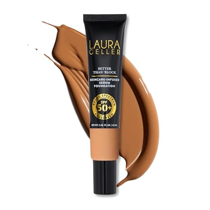 LAURA GELLER NEW YORK Better Than ‘Block Skincare-Infused Serum Foundation with Broad Spectrum SPF 50+, Sand - Image 1