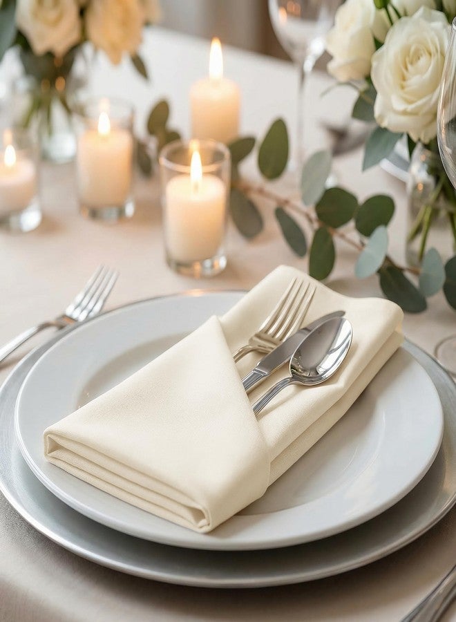 Palisa Almond Beige Polyester Cloth Dinner Napkins Pack of 12 | 18x18 Inch Reusable & Washable Table Linen Napkins for Everyday Use Wedding Parties Banquet & Hotel - Image 4