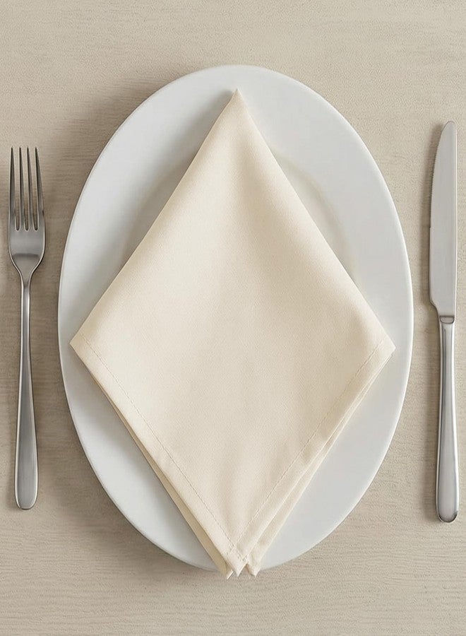 Palisa Almond Beige Polyester Cloth Dinner Napkins Pack of 12 | 18x18 Inch Reusable & Washable Table Linen Napkins for Everyday Use Wedding Parties Banquet & Hotel - Image 5