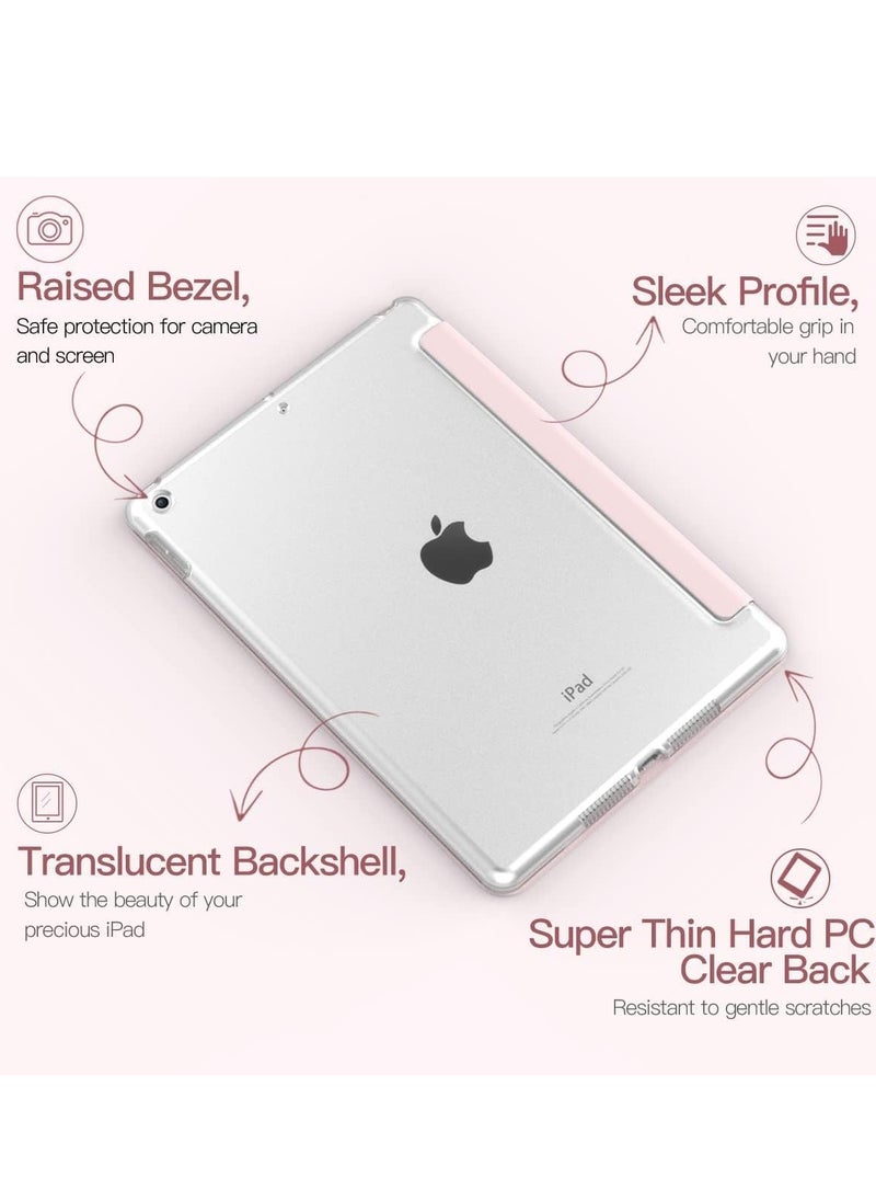 iPad 10.2 Case - Slim Translucent Hard PC Protective Smart Cover with Stand for iPad 9th/8th/7th Generation (2021/2020/2019) - Light Pink