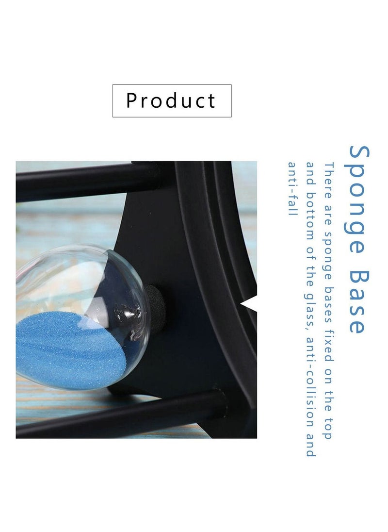 Y&D - Sandglass 30-minute Timer Hourglass for Ornament Sand Clock Crafts Decoration Xmas New Year Birthday Tea Coffee Table Book Shelf School Game Wooden Frame Blue - Image 1