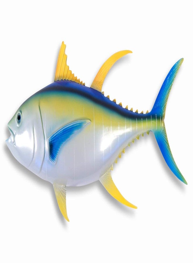 Lx Hand Painted Large 18" Yellowfin Tuna Salt Water Game Fish Wall Mount Decor Plaque - Image 1