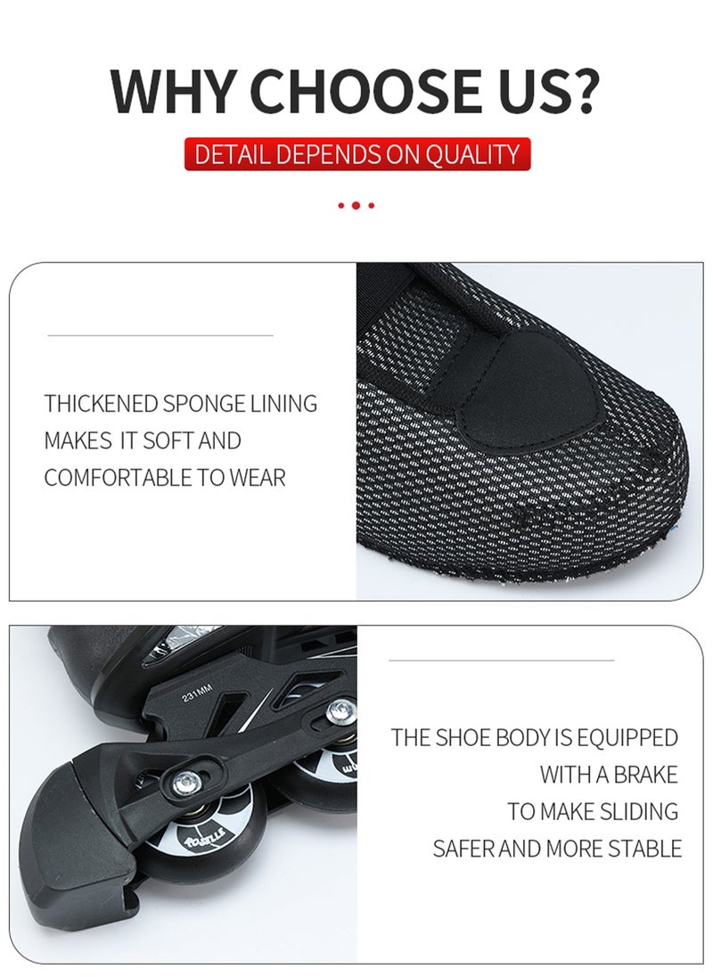 Inline Skates for Adults Adjustable Speed Skating Shoes with Aluminum Frame & PU Wheels