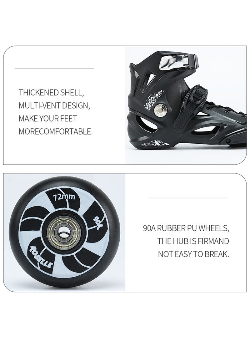 Inline Skates for Adults Adjustable Speed Skating Shoes with Aluminum Frame & PU Wheels