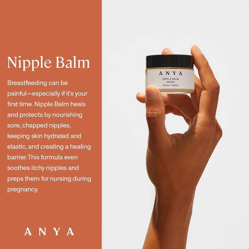 ANYA بلسم حلمات ANYA العضوي للرضاعة 100% خالي من اللانولين وكريم حلمات نباتي لتهدئة الحلمات المتشققة والحكة والحفاظ على ترطيب البشرة هدايا أساسية بعد الولادة وهدايا حفلات استقبال المواليد - Image 2