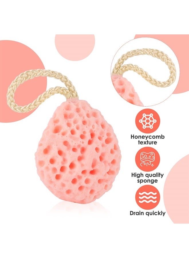 WLLHYF 2PCS Bath Sponge, Sponges Loofah Body Scrubber Exfoliating Bath Sponge Body Sponges Shower for Women Men Rich Lather Reusable (black/pink-2pcs) - Image 3