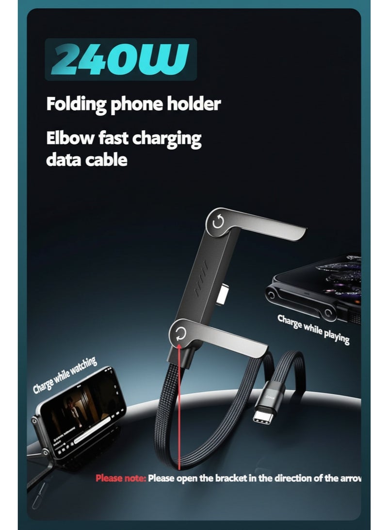 Kamins Collection 240W USB-C Cable with Built-in Foldable Stand - Image 3